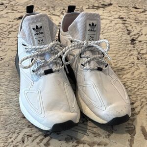 Adidas ZX 2K Boost White and Black Sneakers